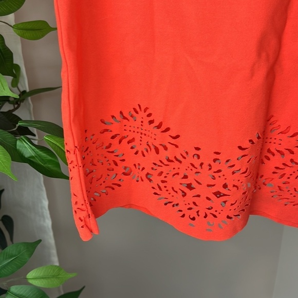 💛 SUGAR + LIPS Red Cropped Short Sleeve Blouse with Cut-out Detail Size XS - Picture 3 of 9